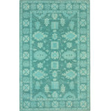 Hand Tufted Wool Floral Area Rug in Blue