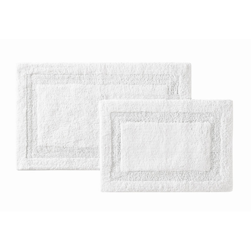 Ensemble de 2 tapis de bain Papastamelos (17 x 24, 20 x 32), Blanc