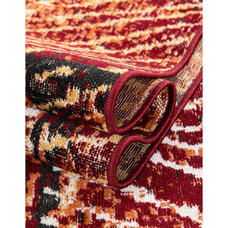 Gold/Orange Area Rug, Rectangle 7'1" x 10'