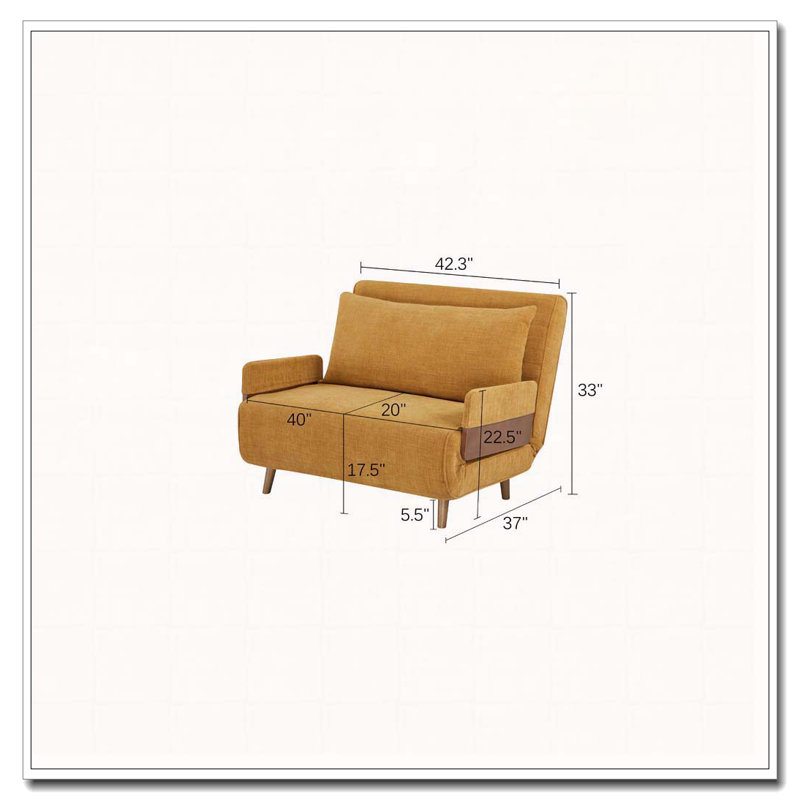 Fauteuil d'appoint rembourré convertible, Brun