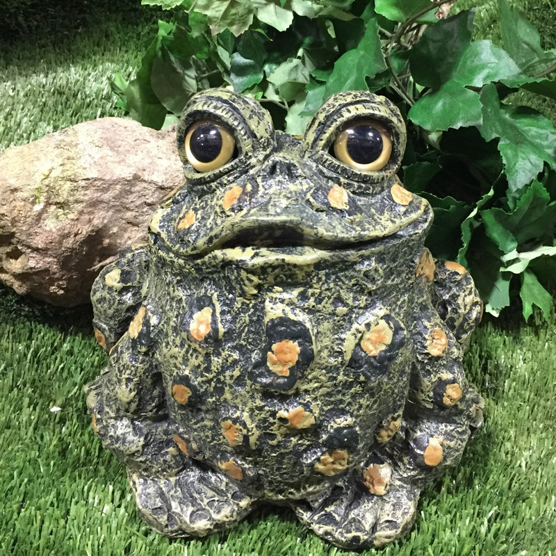 Whimsical UV Resistant Handcrafted Garden Toad and Turtle Statues Set