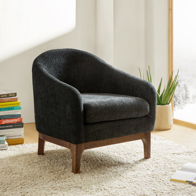 Joseph Modern Boucle Armchair Chair with Barrel Back