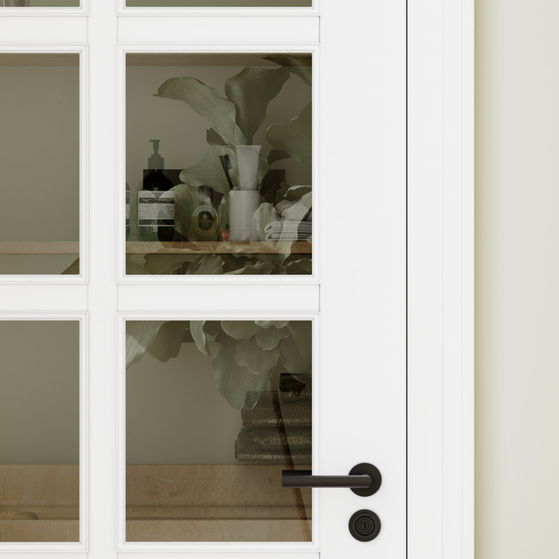10 portes en verre clair apprêté 10 portes doubles avec quincaillerie / poignée, 56 po x 80 po, Quincaillerie noire