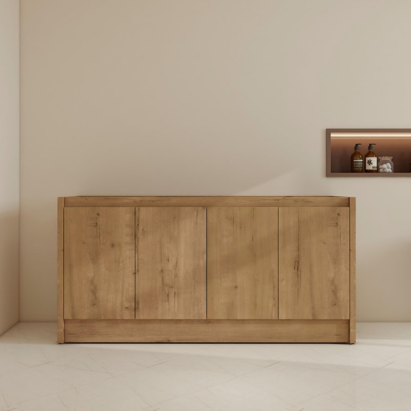 Base de meuble-lavabo double 60 po avec tablettes réglables 60 po