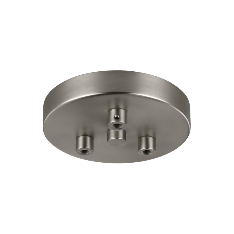 Abri suspendu pour une ampoule 3 lumières grappe Migel, Nickel satiné