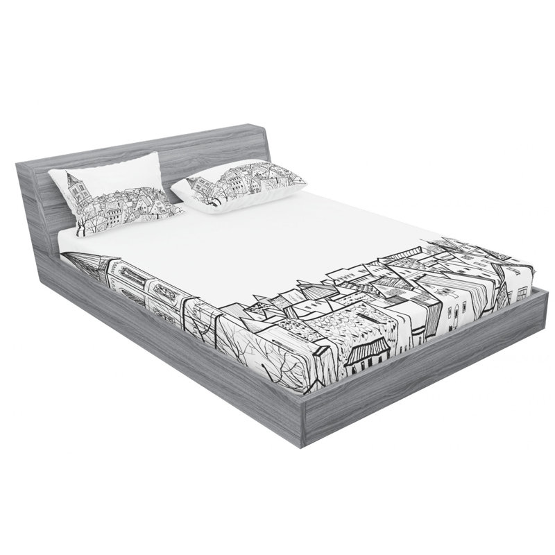 Microfiber Sheet Set, Queen Sheet Set with Fitted Sheet