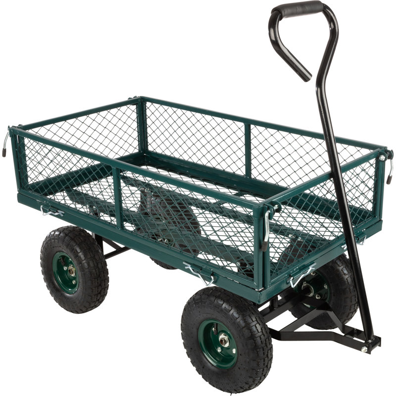 Garden Cart - Rolling Wagon Cart with 650lb Weight Capacity, All-Terrain Wheels, and Removable Sides - Garden Carts and Wagons by Pure Garden