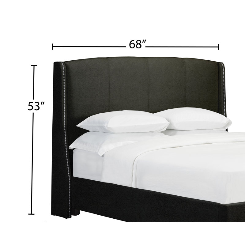Tarin Upholstered Headboard, Queen, Leather - Black