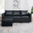 Rudis Modular Convertible L-Shaped Sectional Air Leather Sofa with Ottoman & Reversible Chaise,-95668653