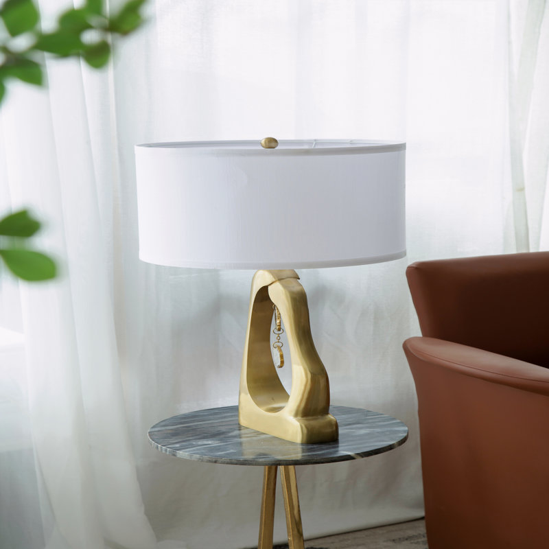 Lampe de table avec abat-jour tambour blanc