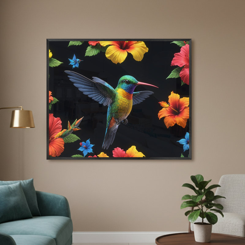 Single Picture Frame LED Illuminated Wall Art Wall Art on Glass / Aluminium, 50 cm H x 60 cm W