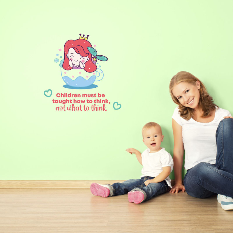 Adhésif décoratif en vinyle "enseigné How Mermaid", H 30 po x l 30 po x P 0,05 po
