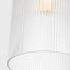 Luminaire suspendu de cuisine 1 lumière Liouet en laiton satiné avec abat-jour côtelé transparent-112699602