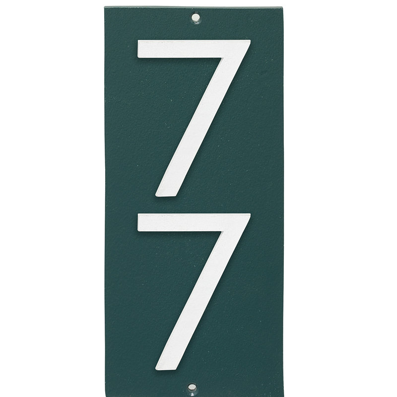 Plaque d'adresse murale flottante sur 1 ligne, Vert forêt, Blanc, Oui
