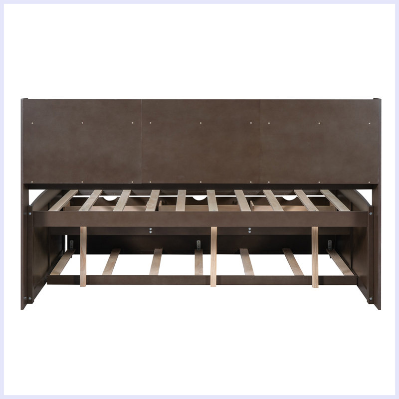 Storage Bed With Trundle, Full, Antique Brown
