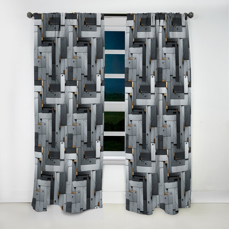 Rideau à motif géométrique occultant Industrial, L 52 po x L 84 po
