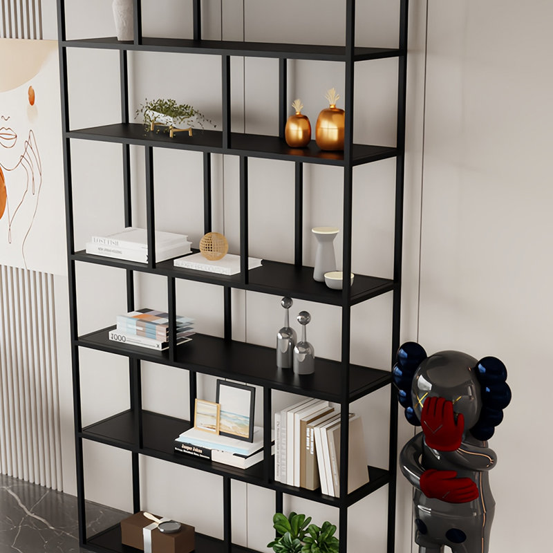 Une bibliothèque avec une créativité esthétique simple, Noir, H 78,7 po x l 39,3 po x P 11 po