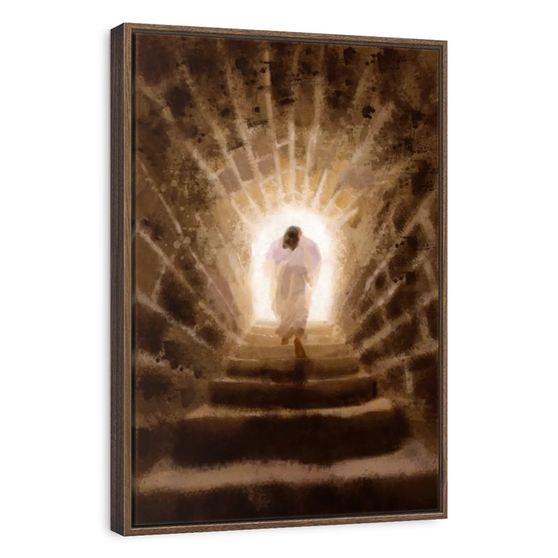 Résurgence du Christ, 9" x 13", Floating Frame Walnut