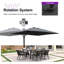 Parasol en porte-à-faux rectangulaire 108 po x 144 po avec base à roulettes Draysen, gris-98104511