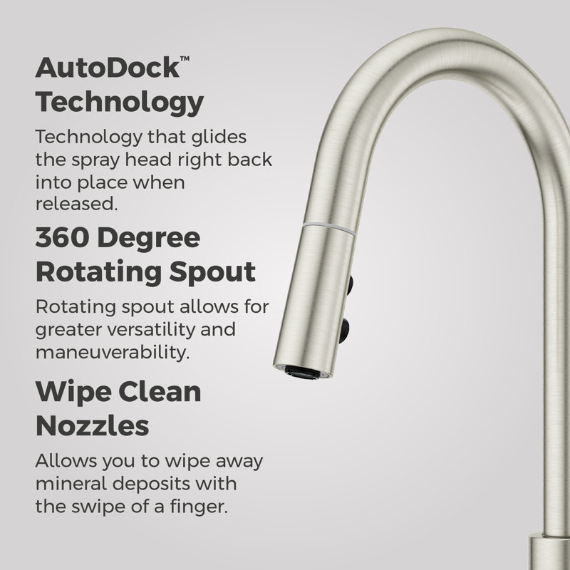 Brislin Pull-Down Kitchen Faucet in Stainless Steel, Stainless Steel