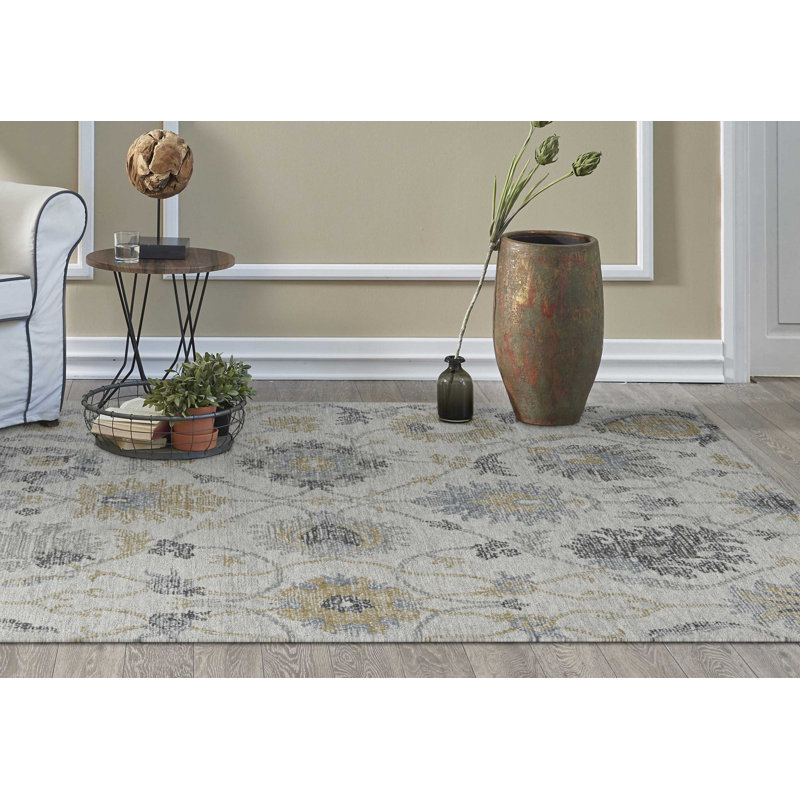 Tapis de couloir ivoire en laine Emmiline, Rectangle 5 pi x 7 pi