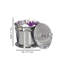Pot de coiffeuse en acier inoxydable Triune, coton-tige au fini chromé et contenant de rangement
