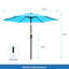 Parasol bleu 7,5 pi avec lève-manivelle, auvent filé bloquant pour la terrasse