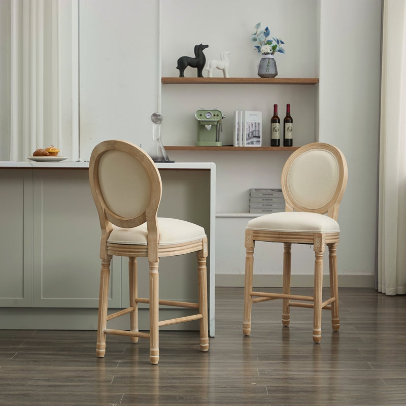 Ensemble de 2 tabourets de bar en bois massif avec tabourets de bar en bois massif