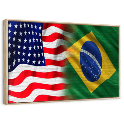 Drapeau des États-Unis et du Brésil