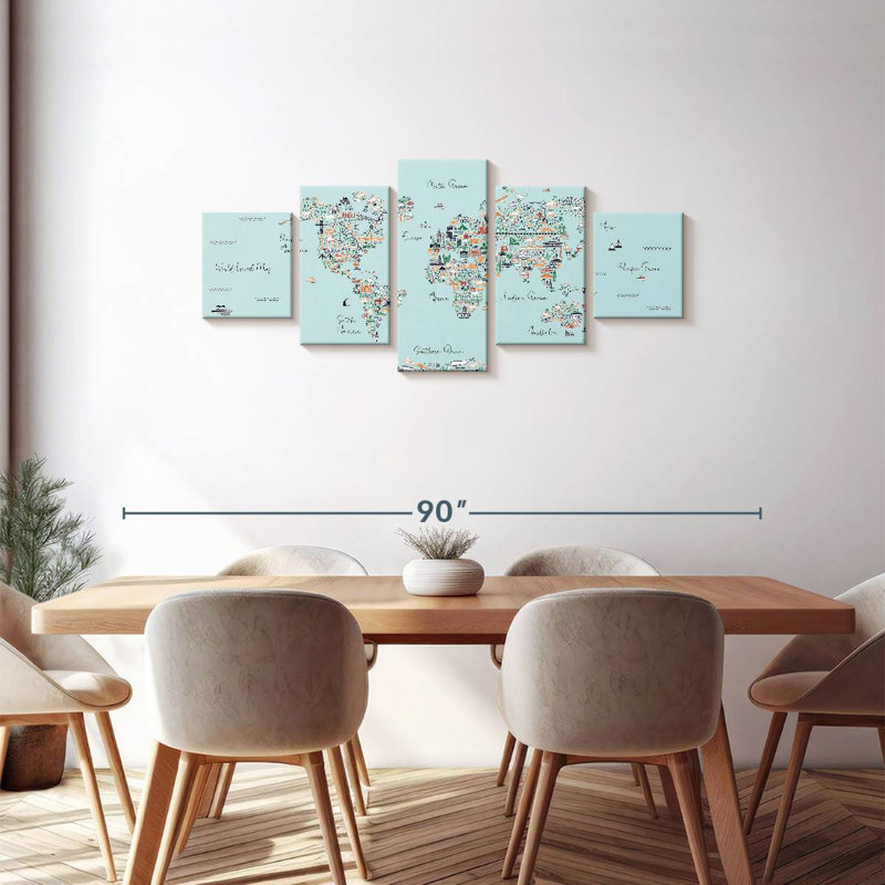 Carte du monde éducatif II, H 30 po x l 68 po