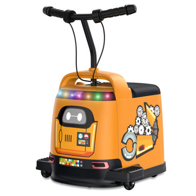 DEARAUTO 24v Ride On Toy, voiture-boîte électrique pour les enfants de 4 à 12 ans avec accélérateur de pouce, espace de rangement, lumières colorées, autocollants créatifs, MP3