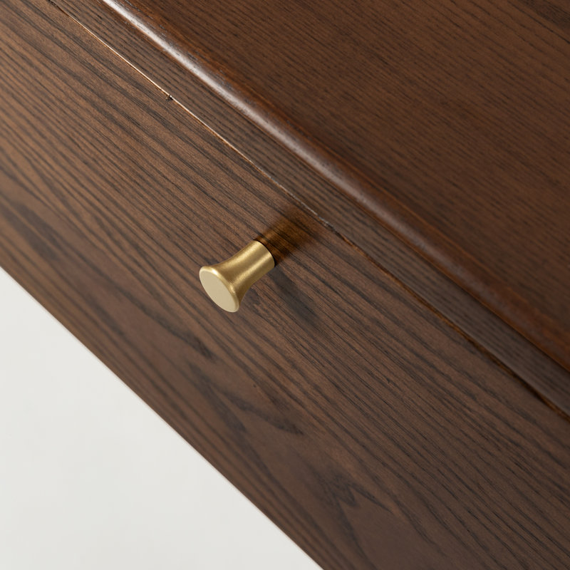 Meuble-lavabo en frêne massif 39,4 po avec 3 tiroirs, Non, L 39,4 po, Brown-stained Ash