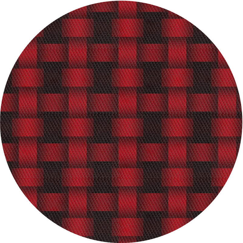 Tapis décoratif géométrique rouge Sansa, Rond 4 pi