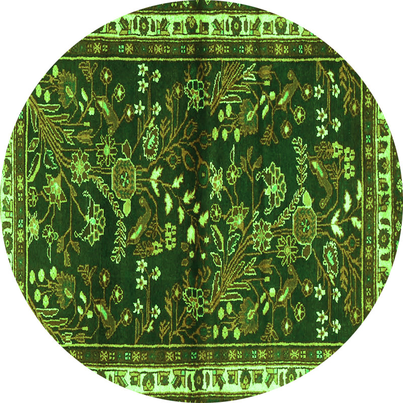 Washable Floral Indoor Rug, Round 7'