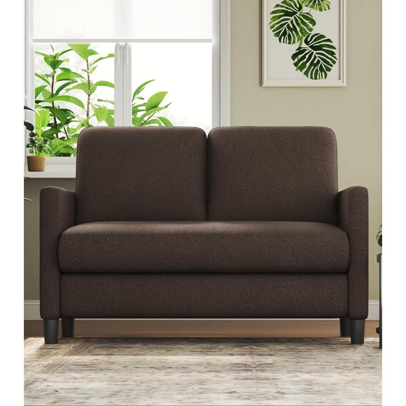 Oliff 2 Seater Teddy Loveseat, Brown Teddy Fleece