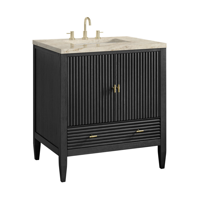 Myrrin 30" W Single Vanity, Tajnar Eclos, Carbon Oak, 8" Widespread