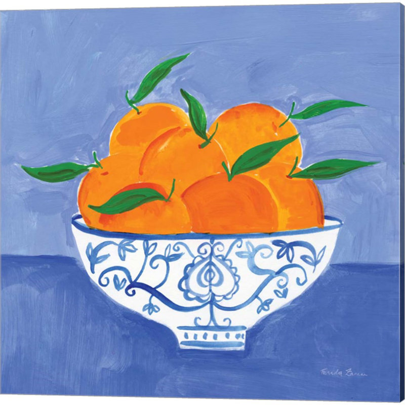 «Orange and Lemon Still Life» par Farida Zaman - ensemble de 2 peintures sur toile tendue