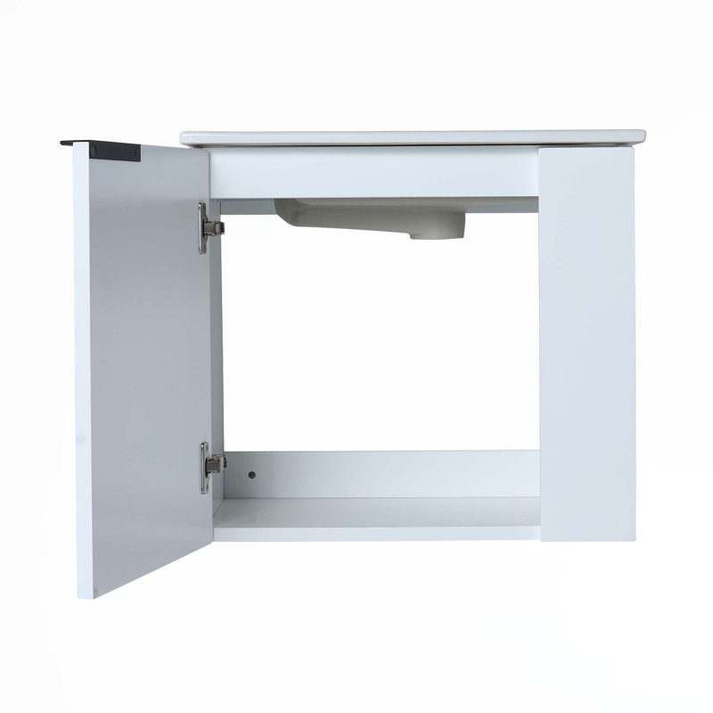 Meuble-lavabo flottant 22 po avec lavabo, Blanc