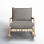 Chaise berçante d'extérieur en bois massif avec coussins Copley-2126557270