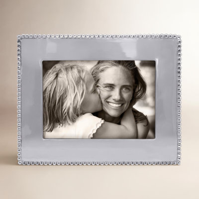 Beaded Silver Metal Beaded Picture Frame
