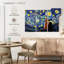 «Dogs Journey Starry Night», reproduction sur toile-92761401