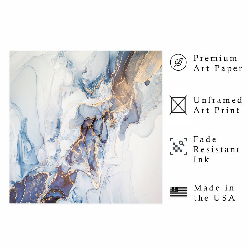 «Abstract Geode Symphony», reproduction d'art moderne sans cadre, H 14 po x l 14 po