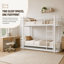 Lit superposé en métal Sheneza Twin XL Over Twin XL avec barrières de sécurité pleine longueur, échelle intégrée et lattes de support de matelas
