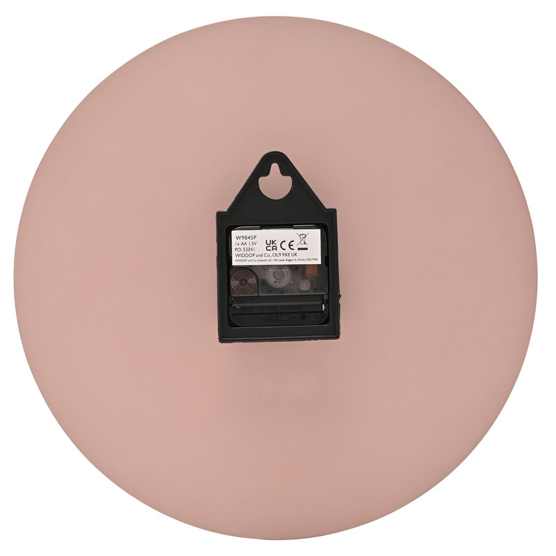 Aleyah Manufactured Wood Wall Clock, Pink 