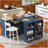 Kitchen Island On Wheels With LED Lights,Power Outlets And 2 Fluted Glass Doors-1051625617