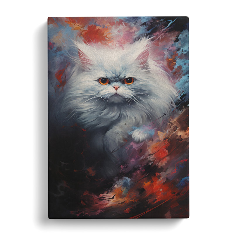 Persian Cat Action Painting - Wrapped Canvas, 60cm H x 40cm W x 3cm D