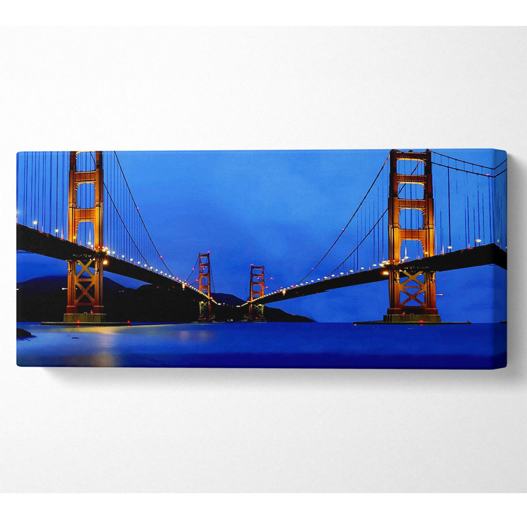 San Francisco Bridge Twins Blue Hue - Kunstdrucke auf Leinwand