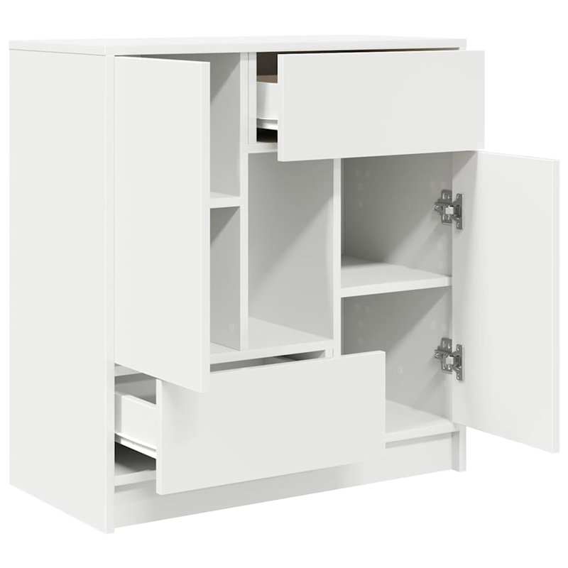 Sideboard With Drawers And Doors 70.5X34x74.5 Cm, White