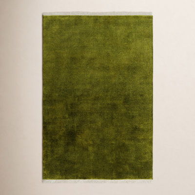 Clio Hand Loomed Wool Dark Green Rug