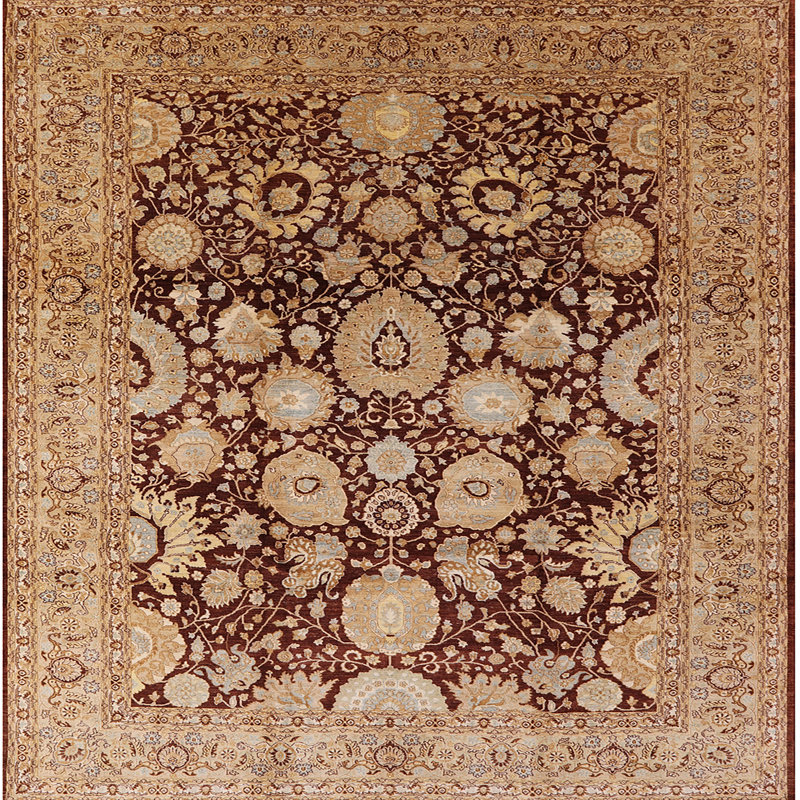 Tapis beige / brun Garvan, Carré 3 pi